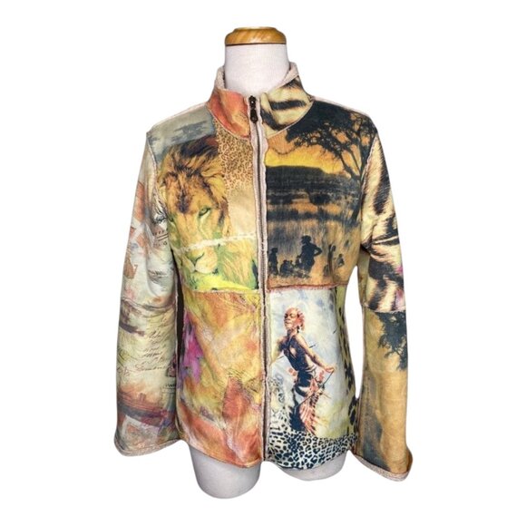 Alberto Makali Jackets & Blazers - Alberto Makali Multicolor Jungle Safari Print Jacket S